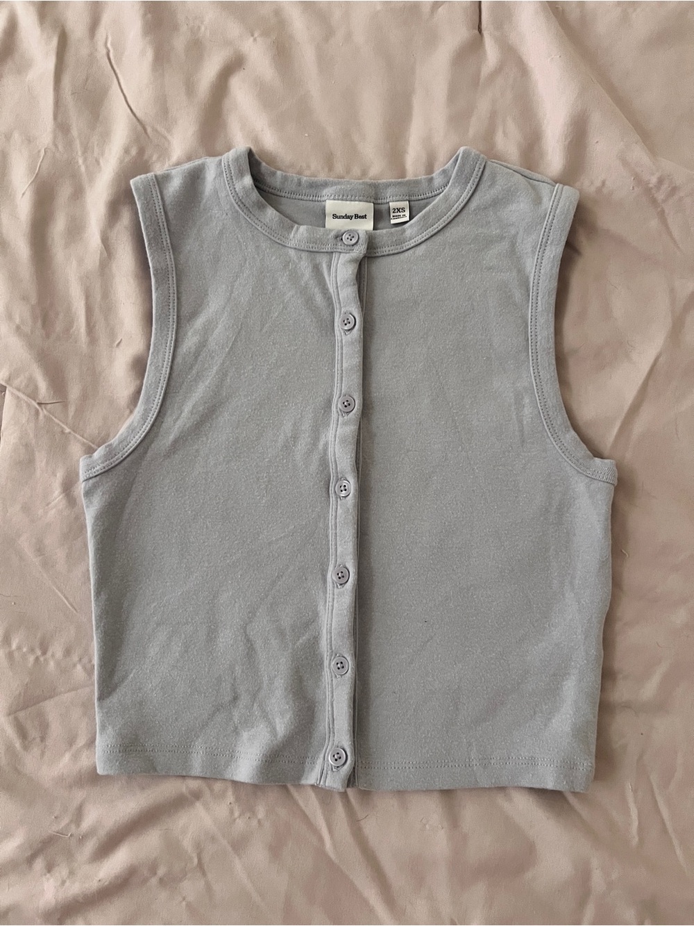Sunday Best Light Blue Button-Front Tank Top